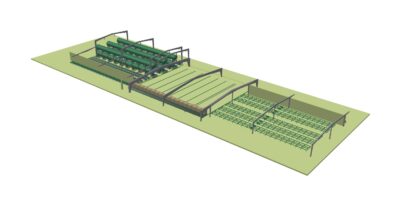 3D Drawing 3 Units 50 meter Plants Overview